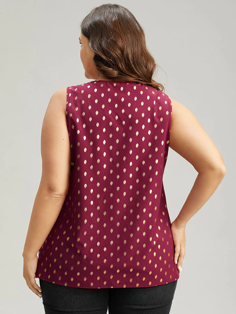 Glitter Polka Dot V Neck Tank Top - Image 2