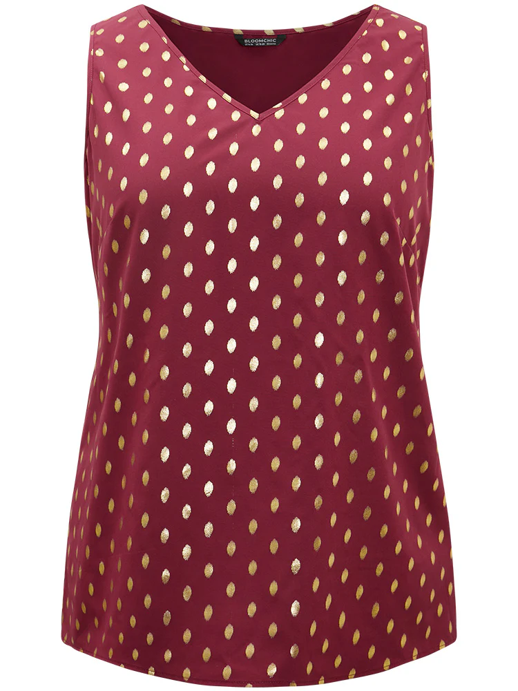 Glitter Polka Dot V Neck Tank Top - Image 7