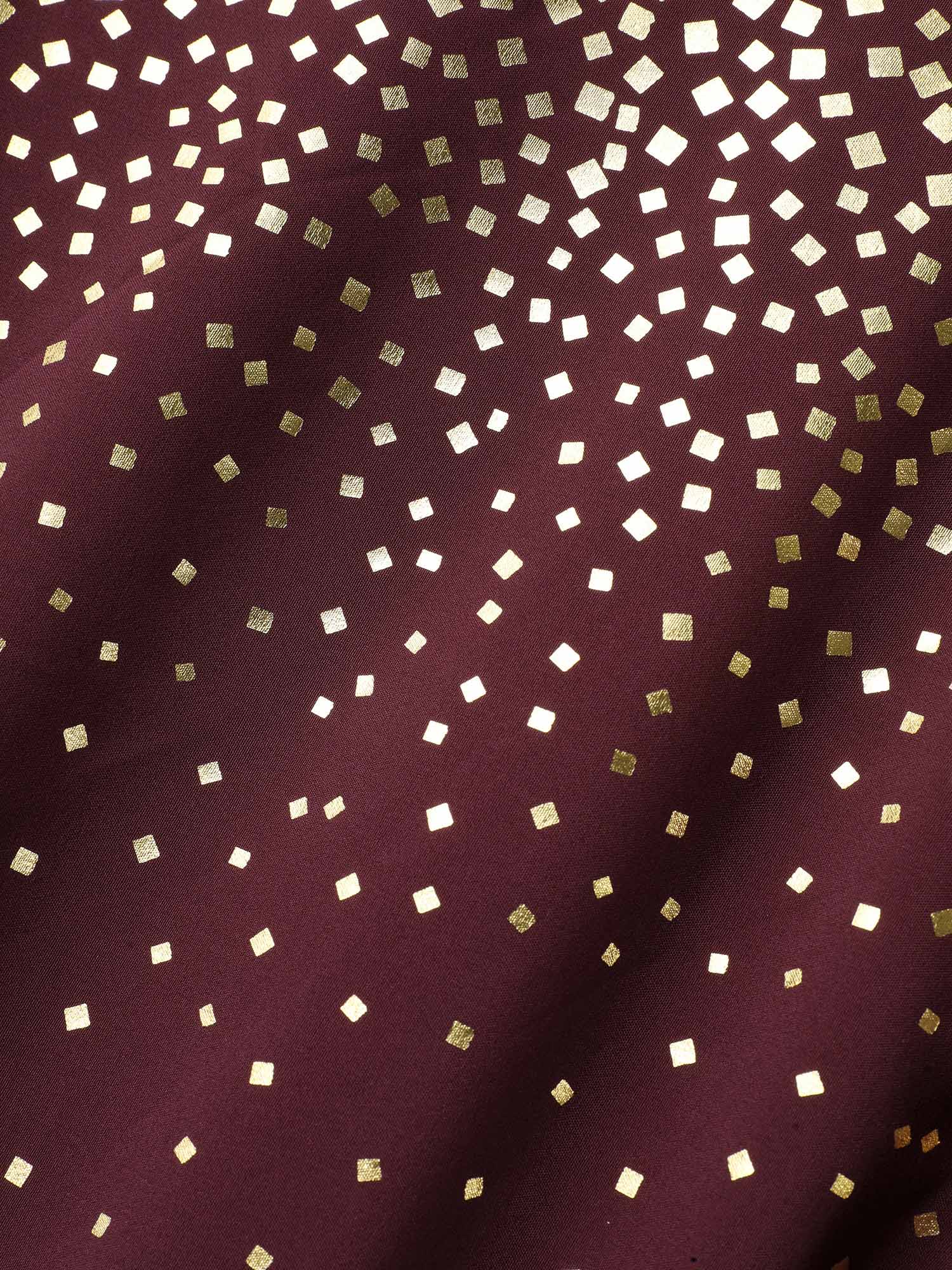 Glitter Round Neck Belted Lantern Sleeve Dress - Image 7