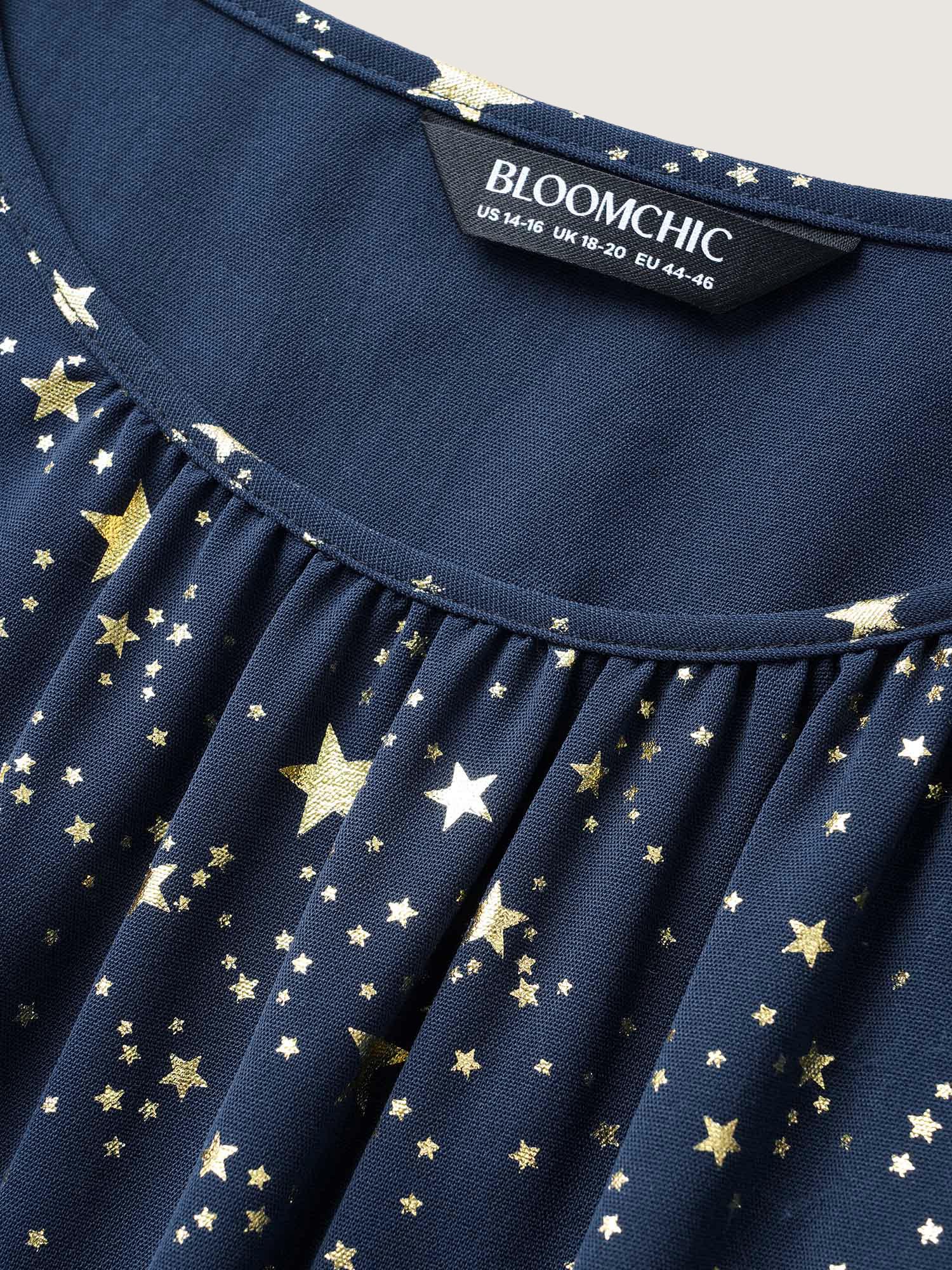 Glitter Star Split Sleeve Midi Dress - Image 5