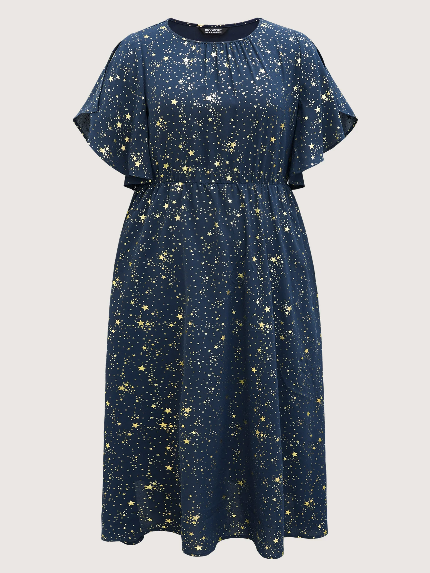 Glitter Star Split Sleeve Midi Dress - Image 7