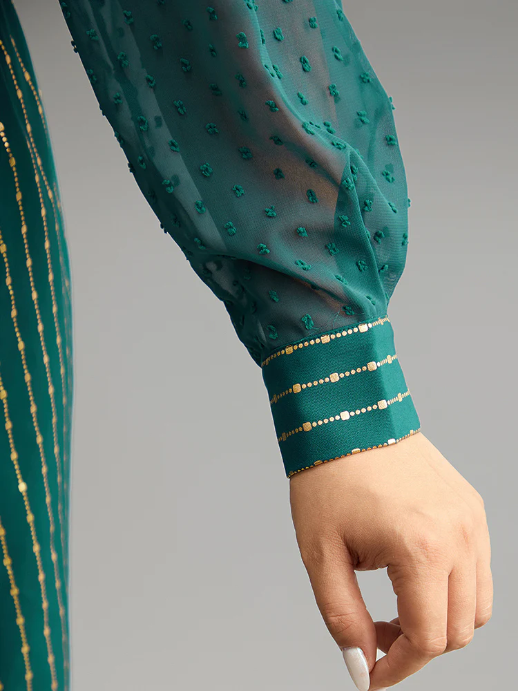 Glitter Striped Patchwork Mesh Square Neck Dress - Image 6