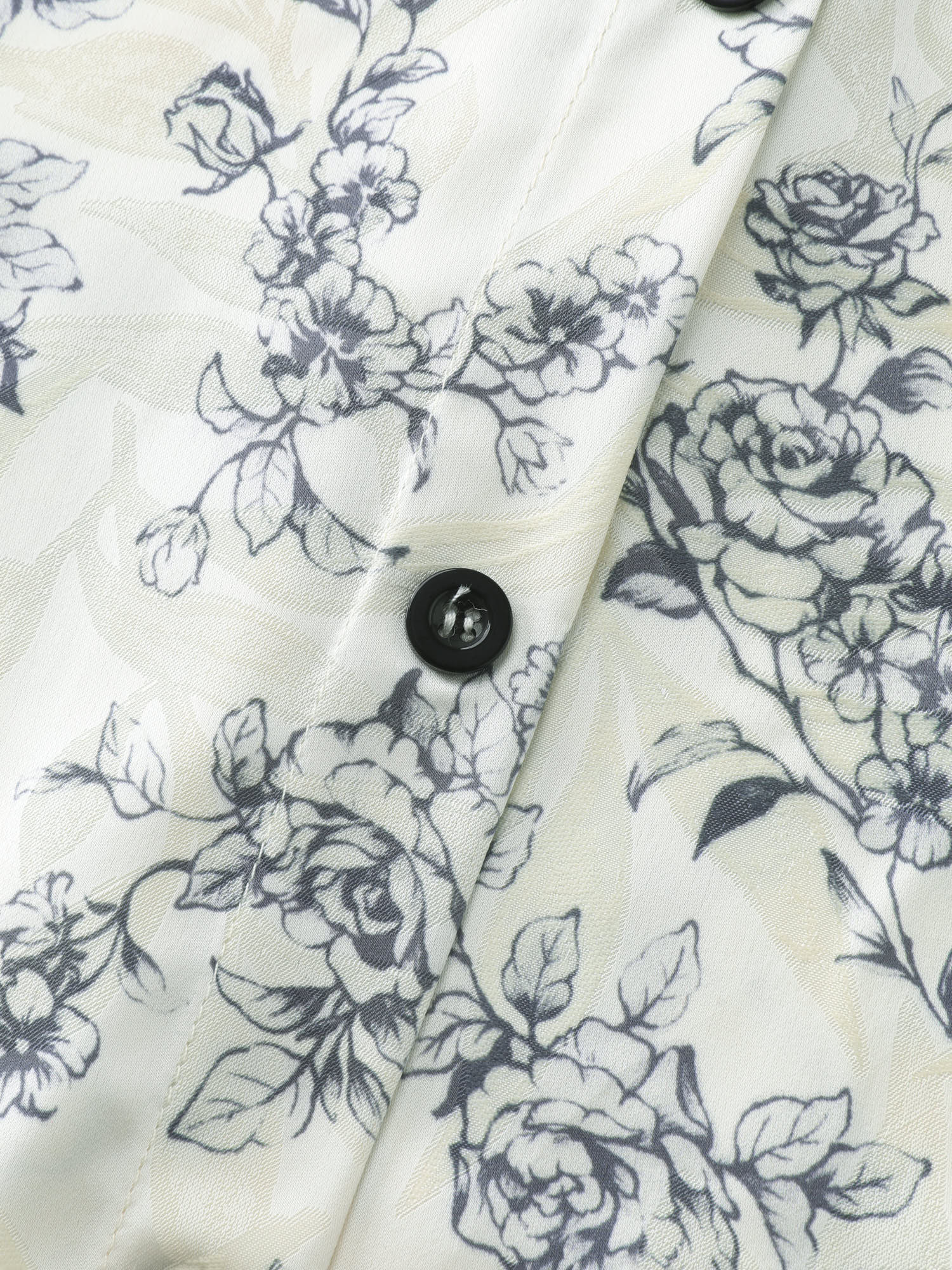 Glossy Textured Floral Print Blouse - Image 5