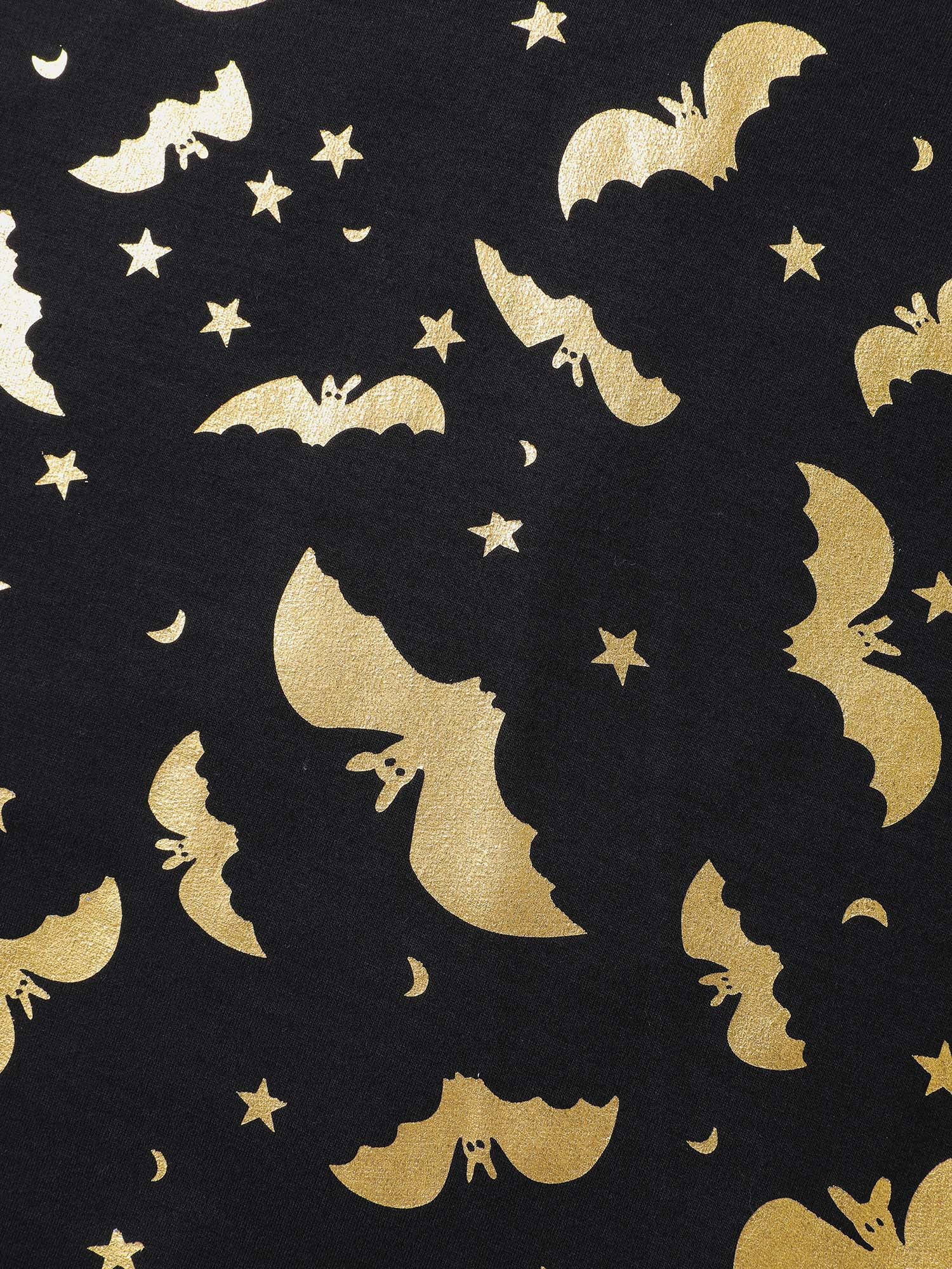 Gold Bat Print Stretchy V-Neck Sweatshirt - Image 5