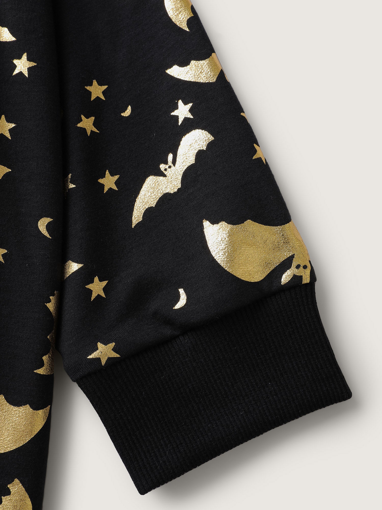 Gold Bat Print Stretchy V-Neck Sweatshirt - Image 6