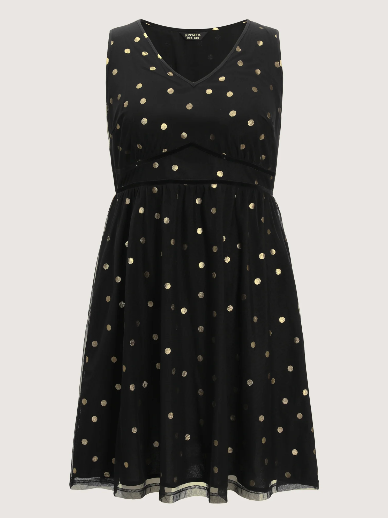 Gold Stamped Flowy Sleeveless Mini Dress - Image 7
