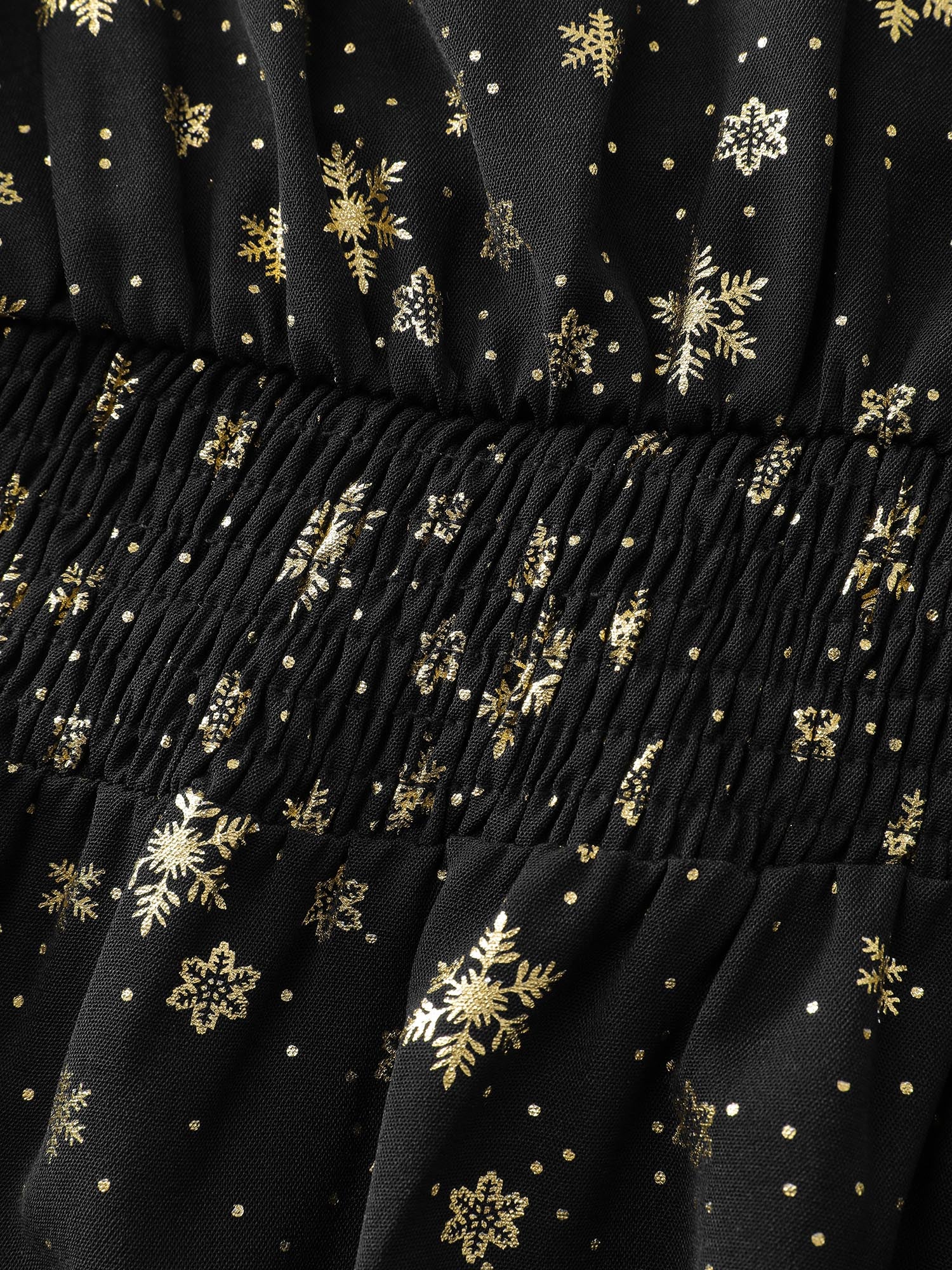 Gold Stamped Layered Ruffled Sleeve Blouse - Image 5