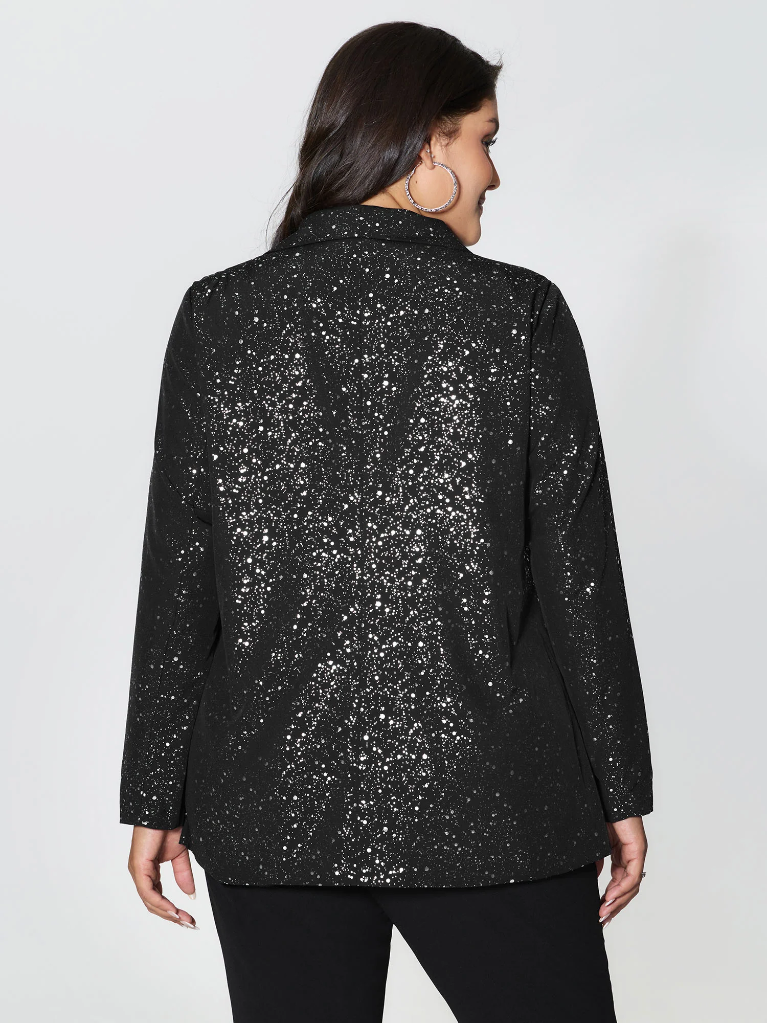 Gold Stamped Ruffled Edge Coat - Image 4