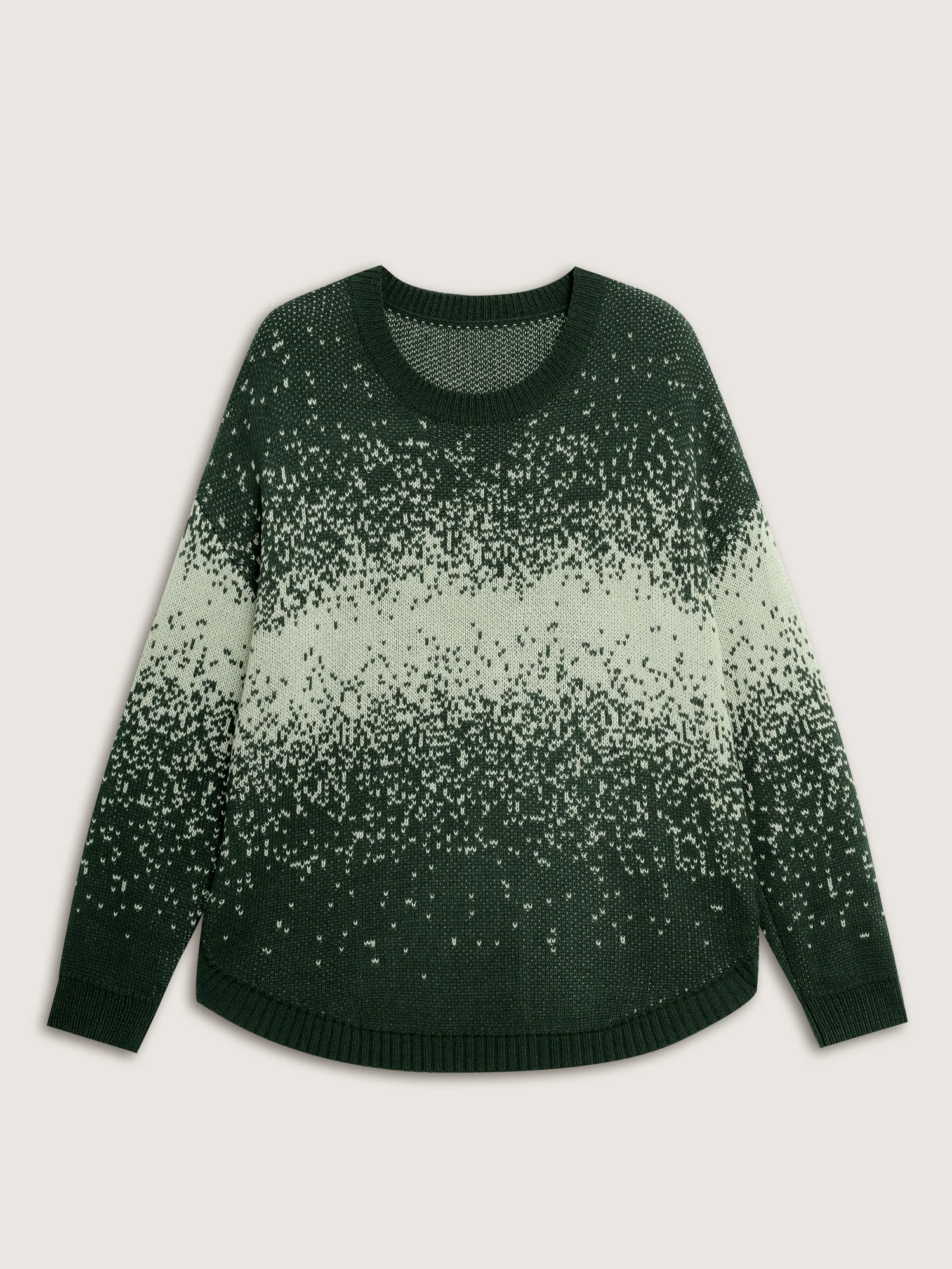 Gradient Color Sprinkle Curvy Hem Pullover - Image 7