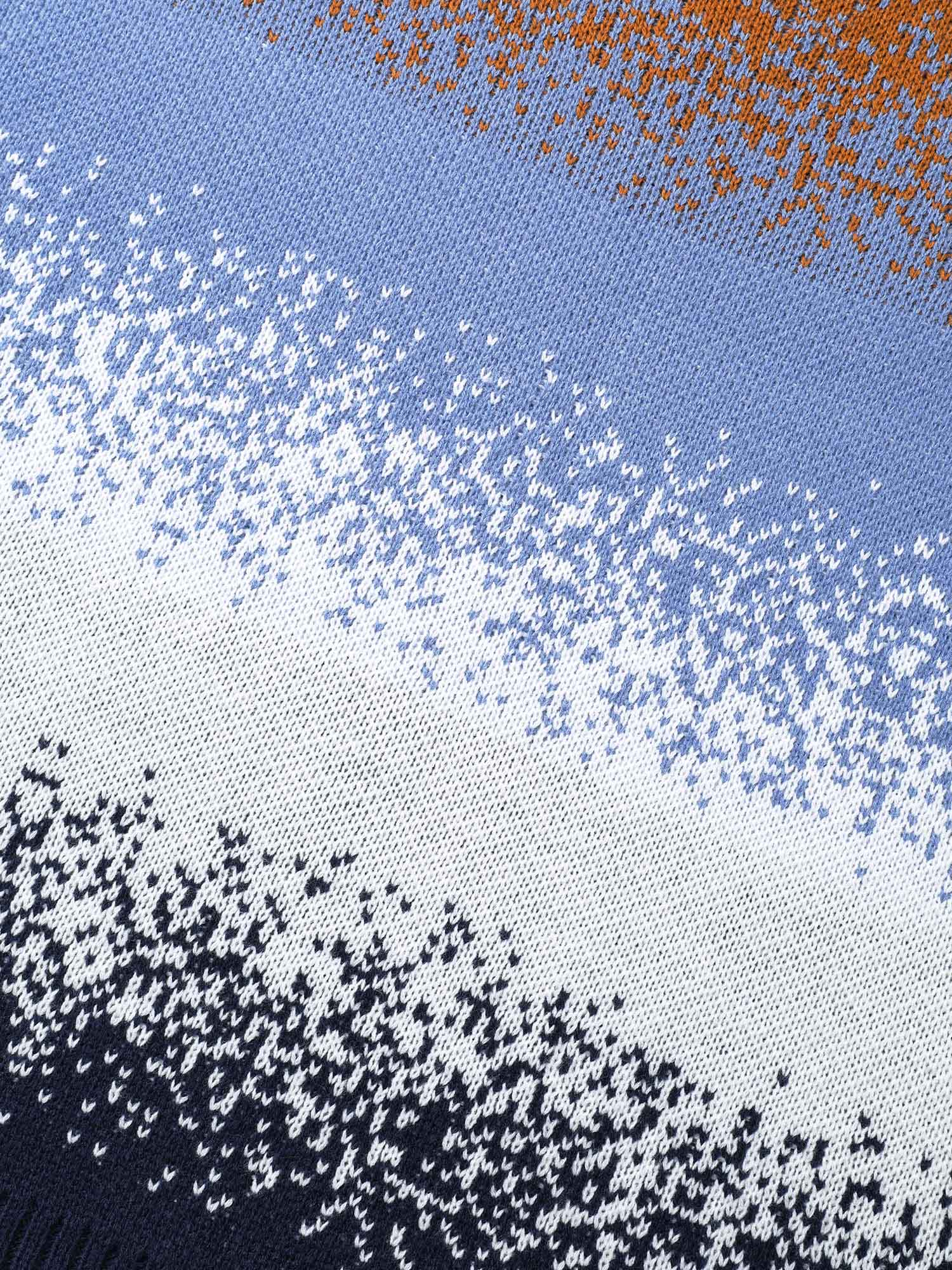 Gradient Dyeing Contrast Drop Shoulder Pullover - Image 6