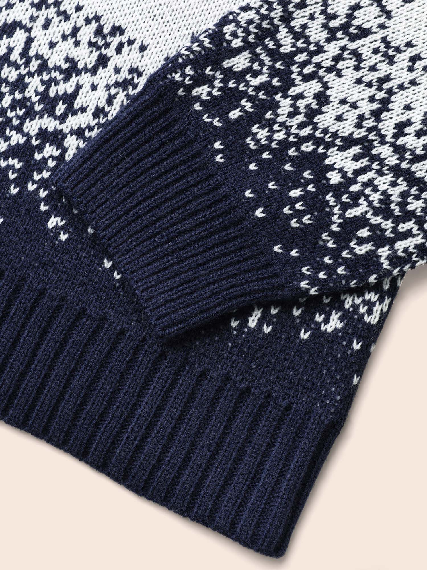 Gradient Dyeing Contrast Drop Shoulder Pullover - Image 7