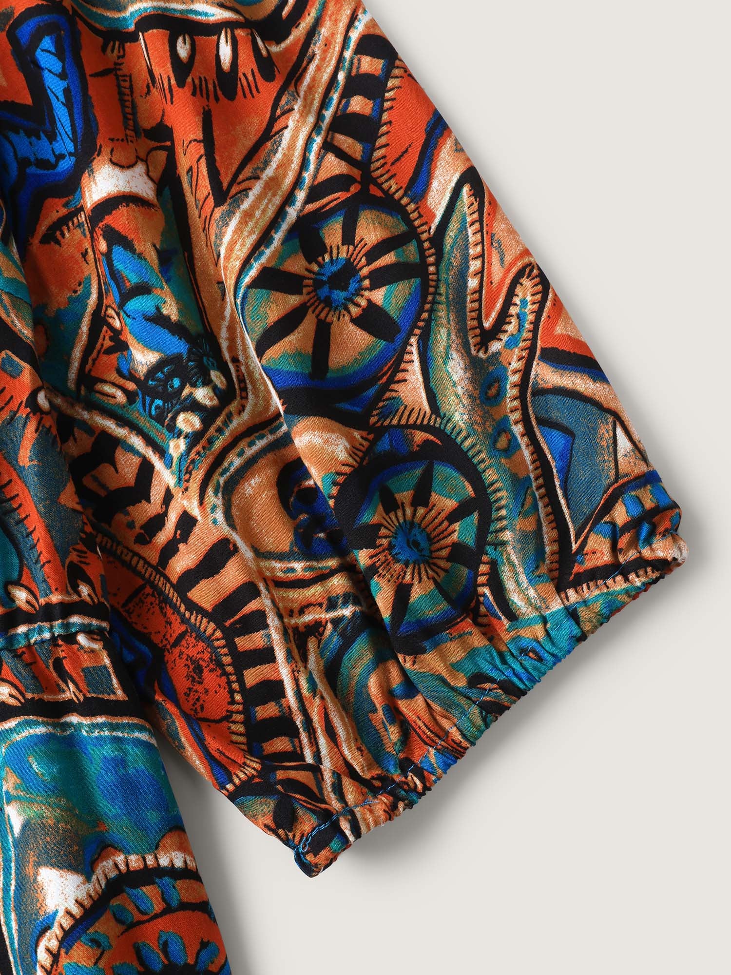 Graffiti Print Pockets Backless Tie Jumpsuit - Image 6