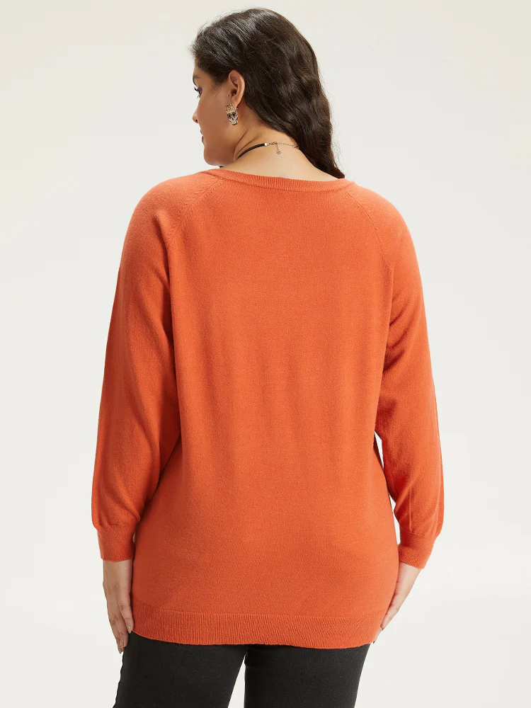 Halloween Graphic Pumpkin V Neck Pullover - Image 7