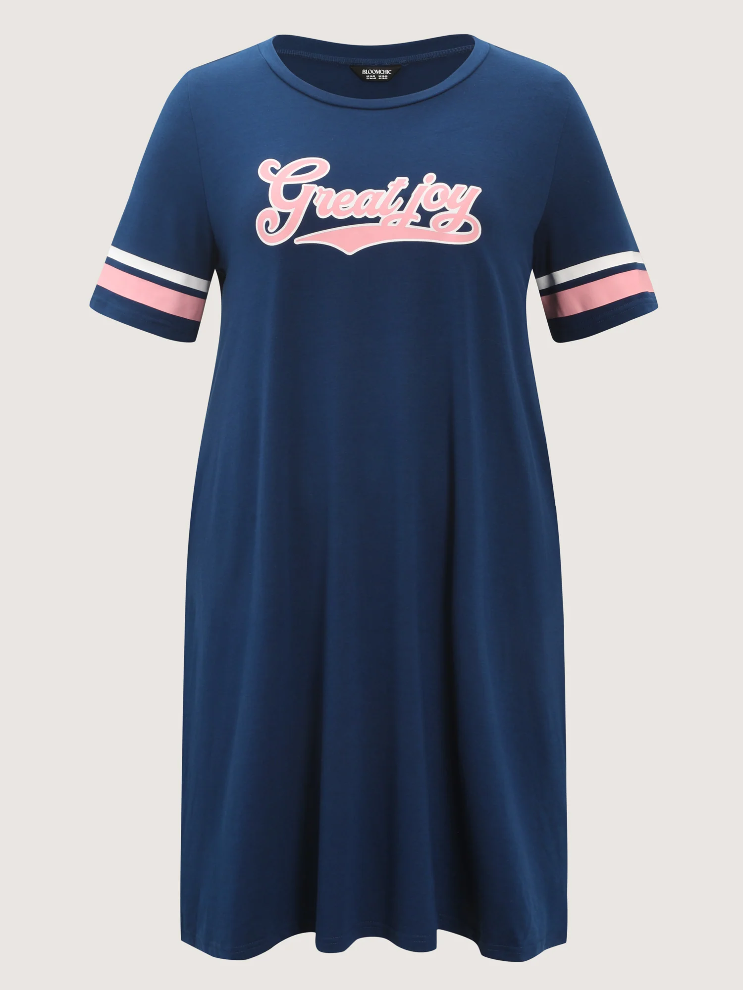Great Joy Stretchy Color Contrast Mini T-Shirt Dress - Image 8