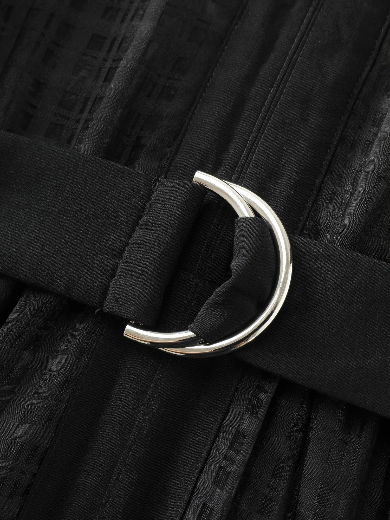 Grid Print Buckle Belt Contrast Mini Dress - Image 6