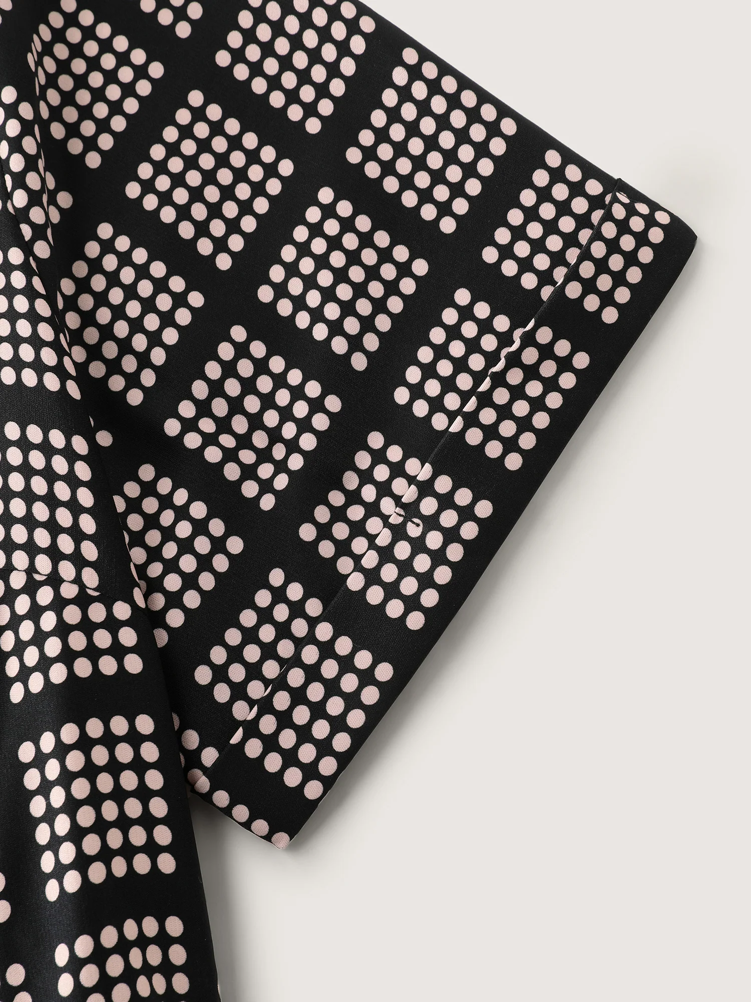 Grid Print Collar Waist-Tie Midi Dress - Image 6
