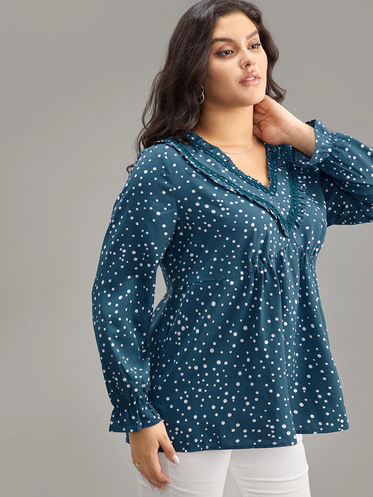 Guipure Lace Polka Dot Blouse - Image 4
