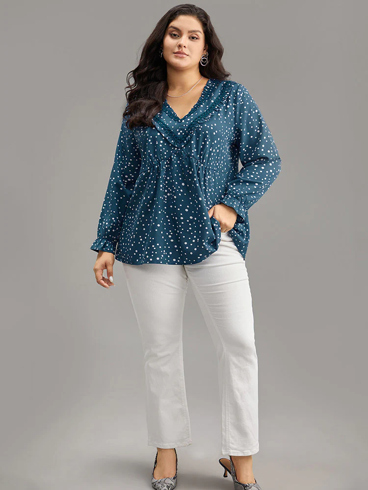 Guipure Lace Polka Dot Blouse - Image 5