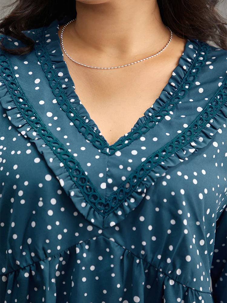 Guipure Lace Polka Dot Blouse - Image 7