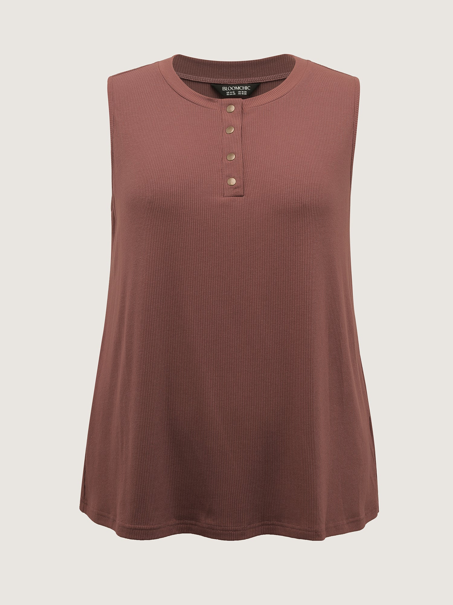 Half Button Placket Drape Tank Top - Image 6