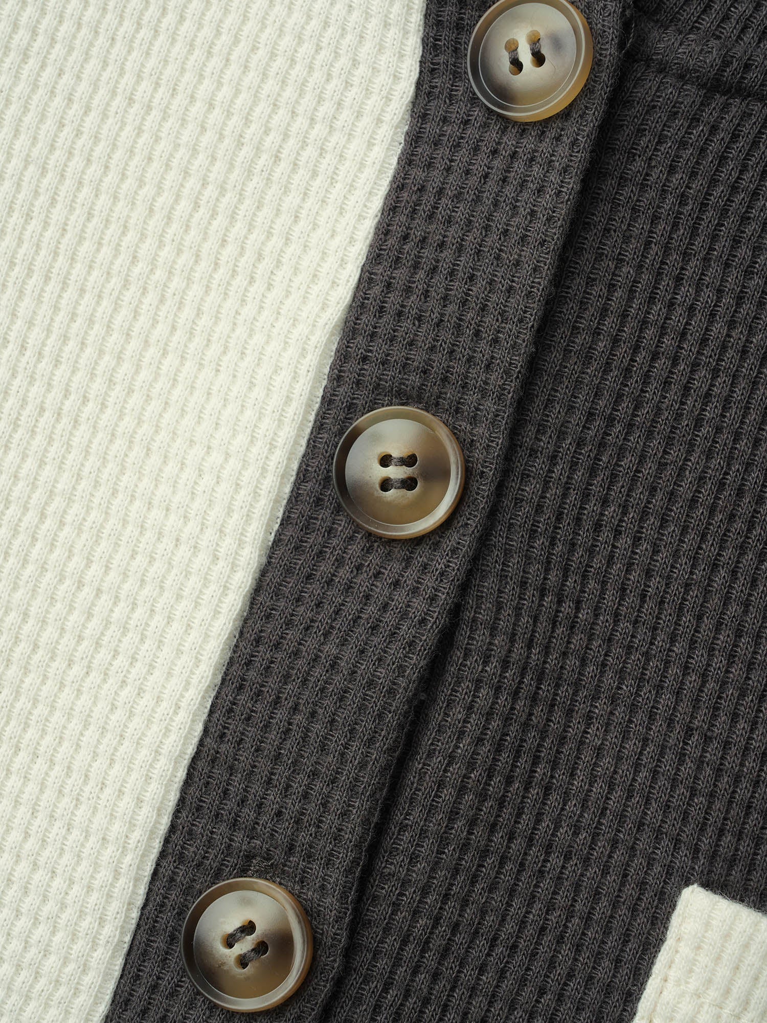 Half Placket Chest Textured Pocket Hoodie - Image 7