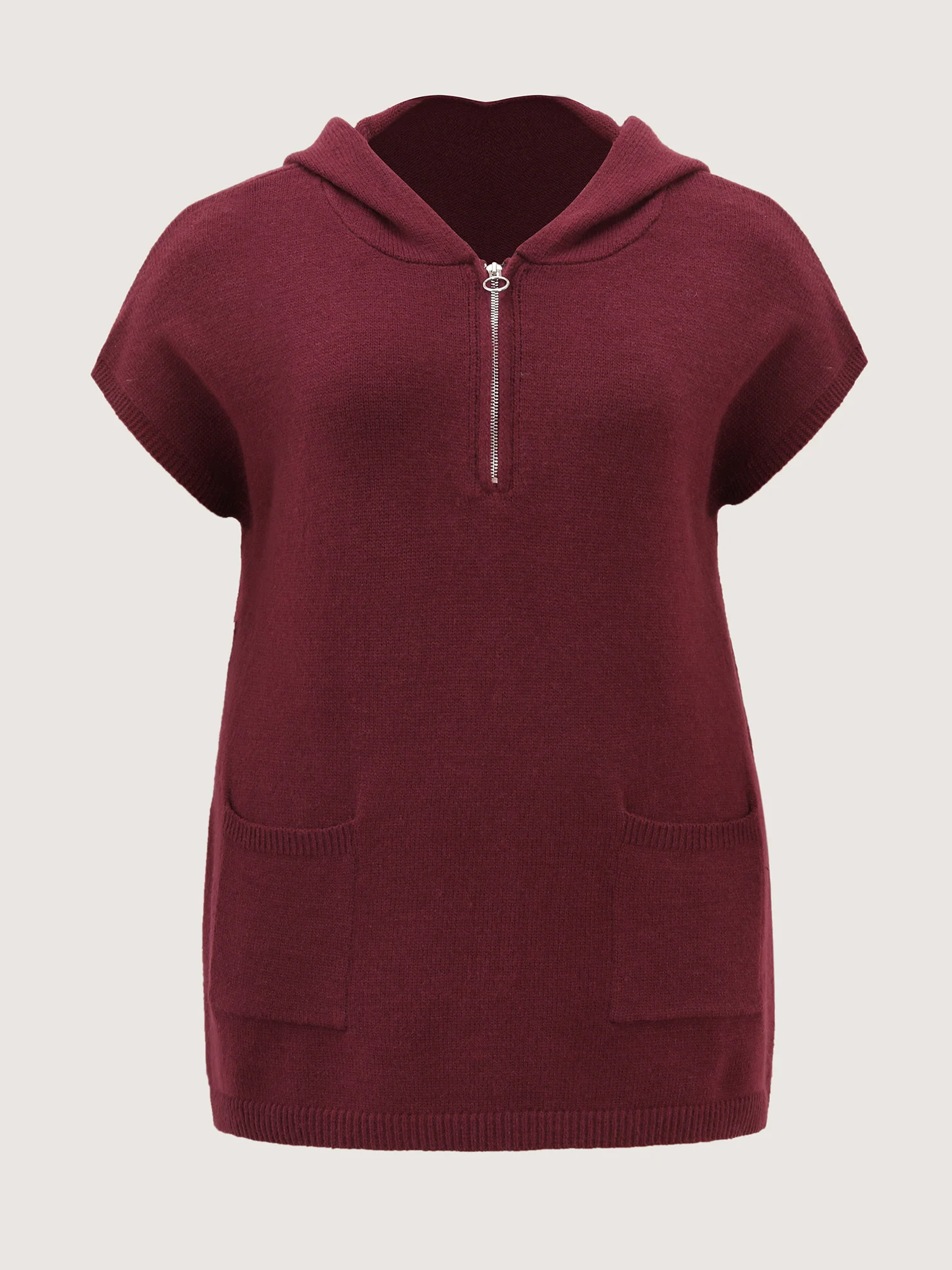 Half-Zip Hooded Sleeveless Pocketed Pullover - Image 8