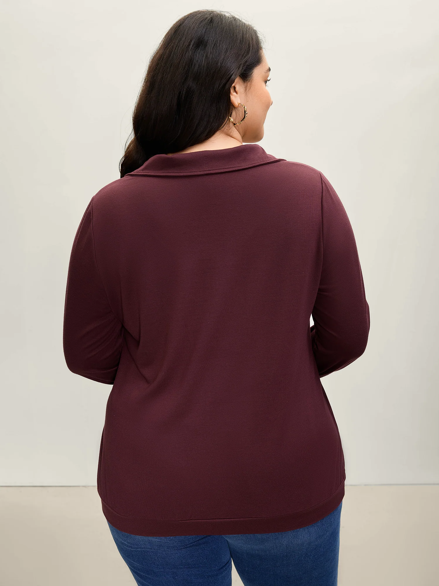 Half Zipper Adjustable Solid Sweatshirt - Image 4