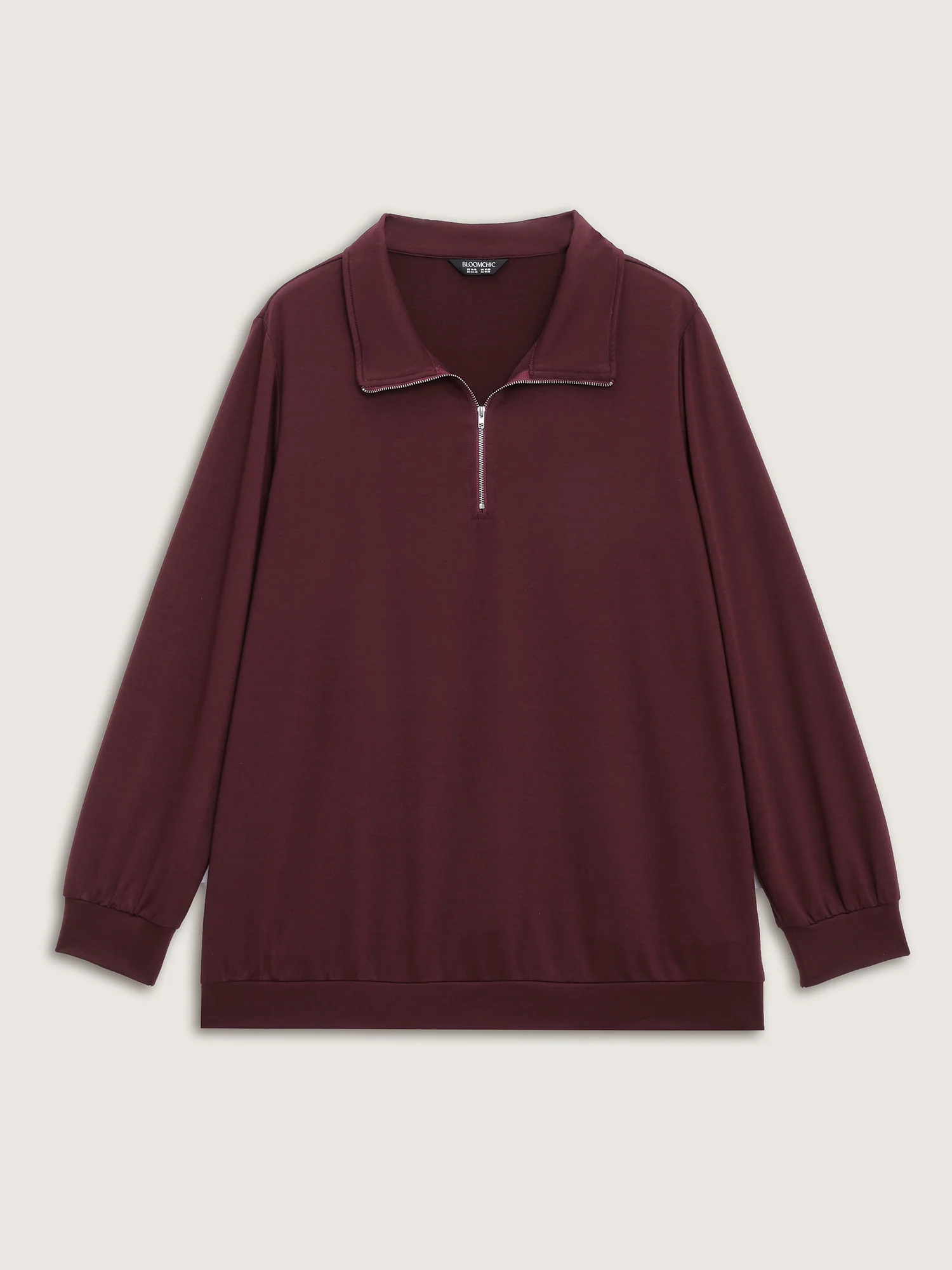 Half Zipper Adjustable Solid Sweatshirt - Image 7