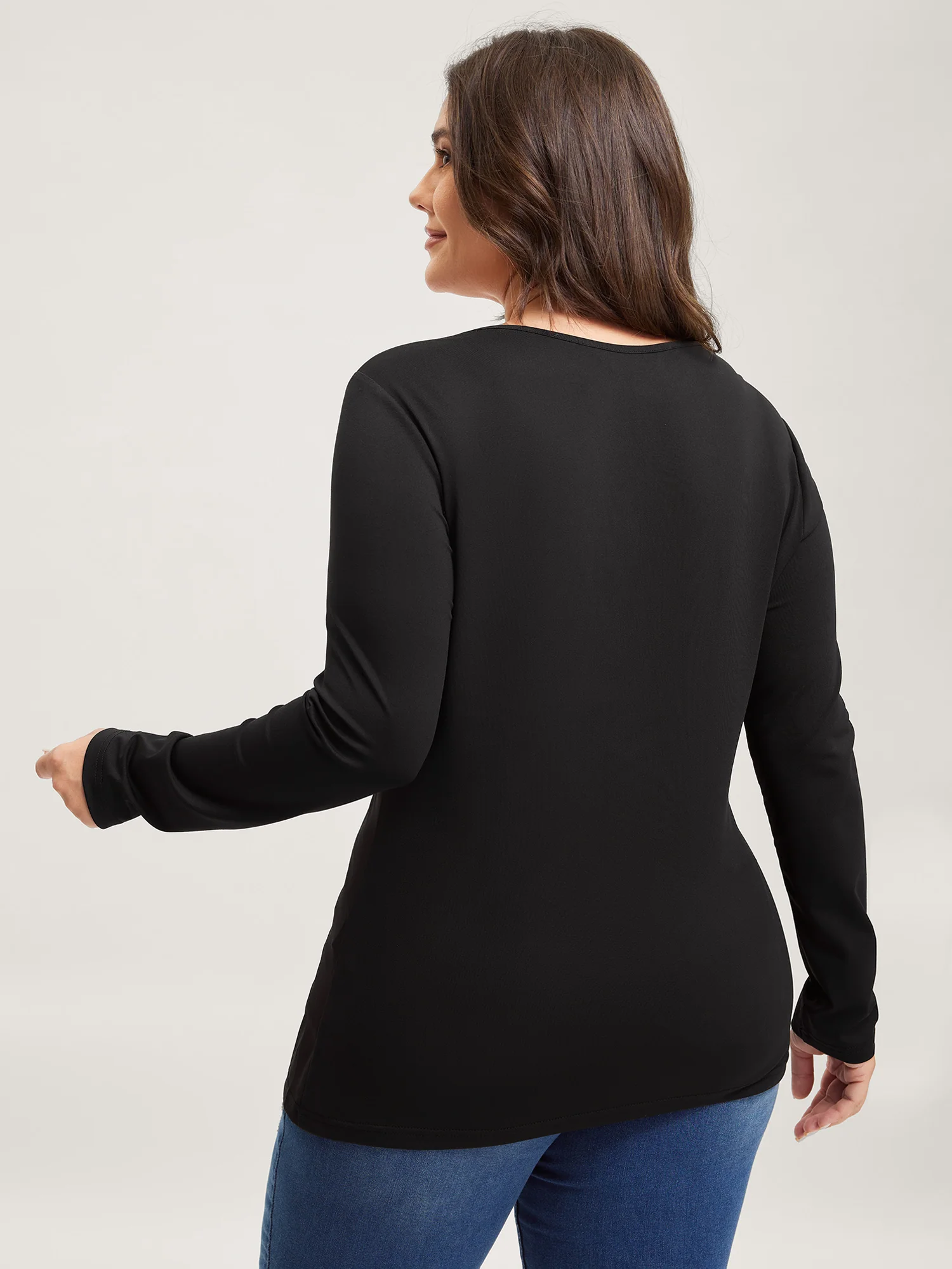 Half-Zipper Neckline Bodycon Fit T-Shirt - Image 4