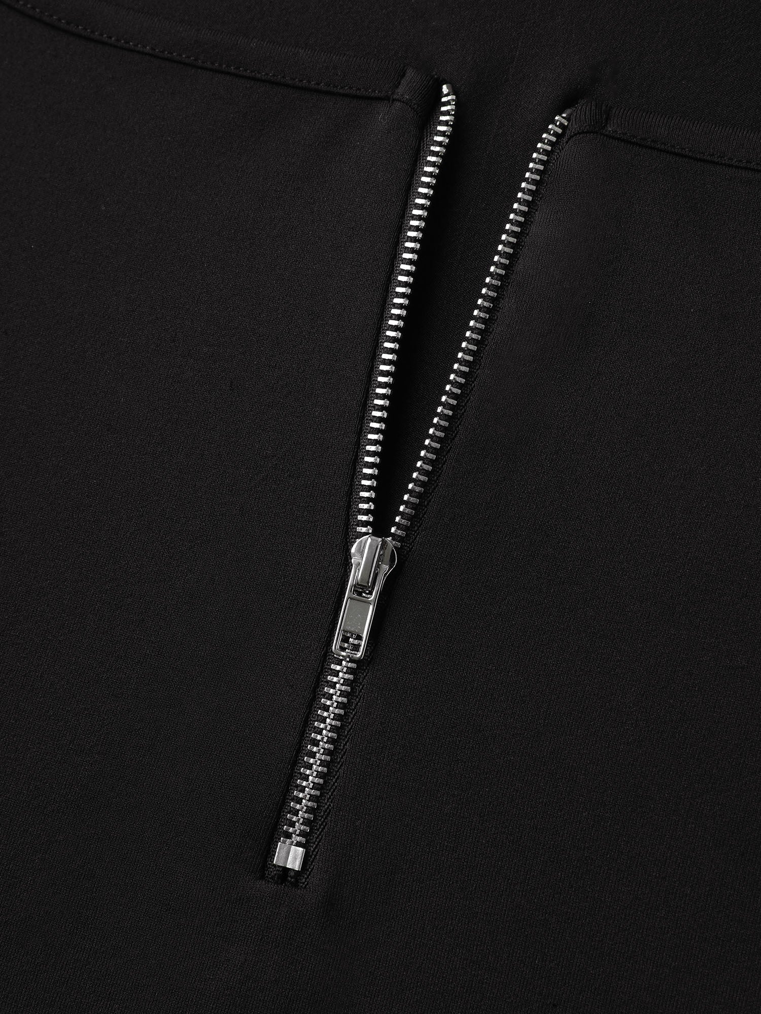 Half-Zipper Neckline Bodycon Fit T-Shirt - Image 5