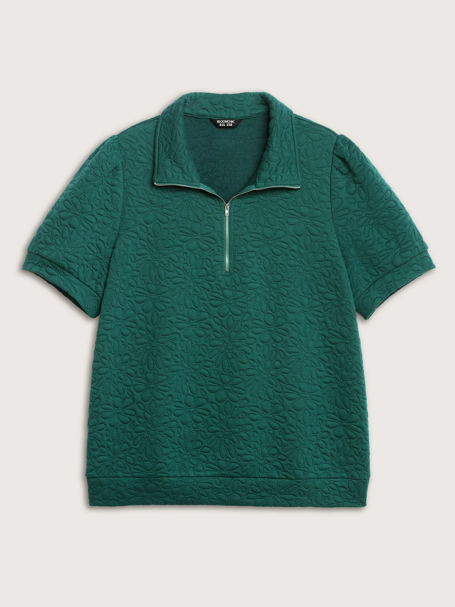 Half-Zipper Textured Solid Sweatshirt - Image 5