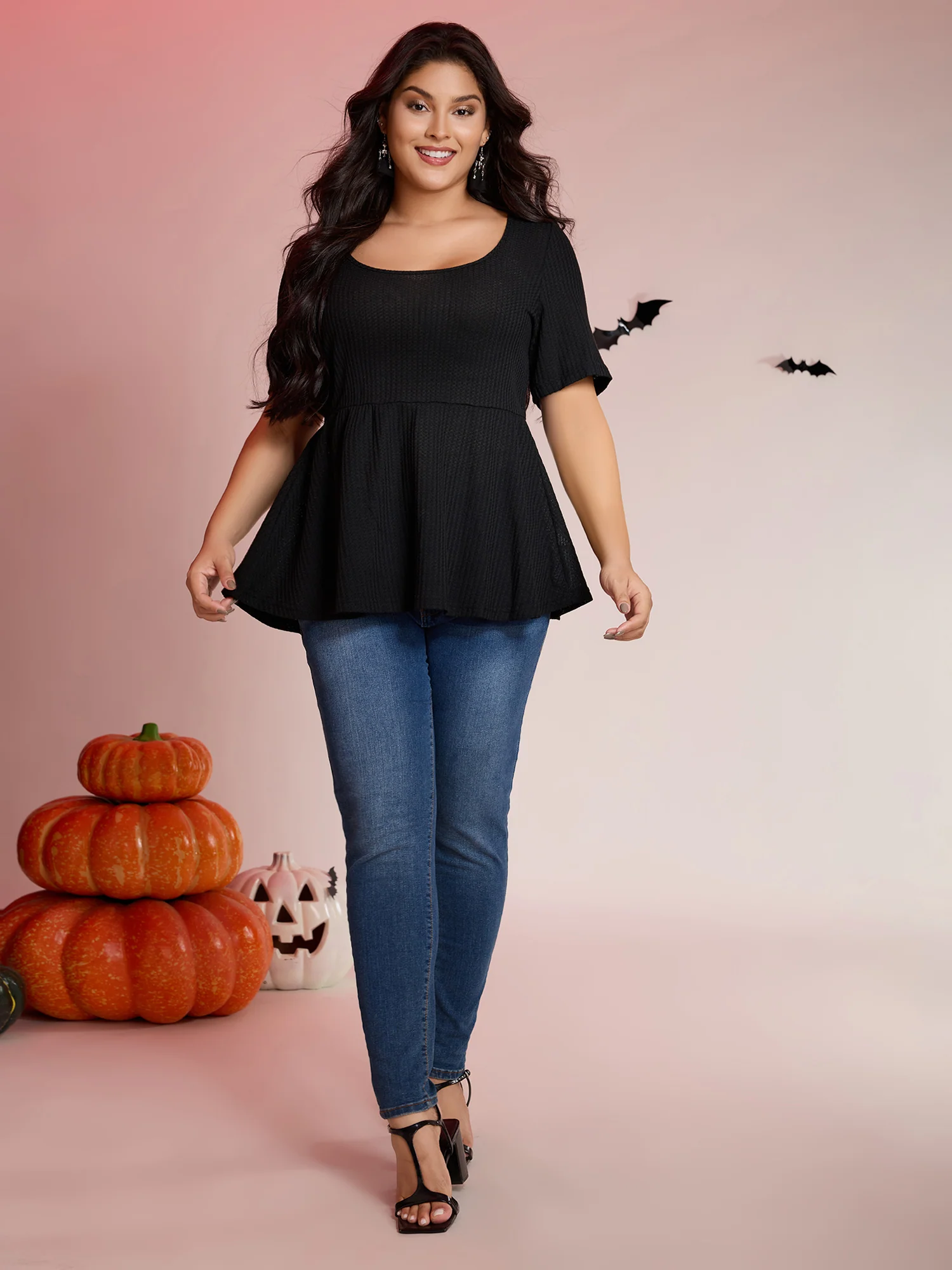 Halloween Back Ties Fit Flared T-Shirt - Image 3
