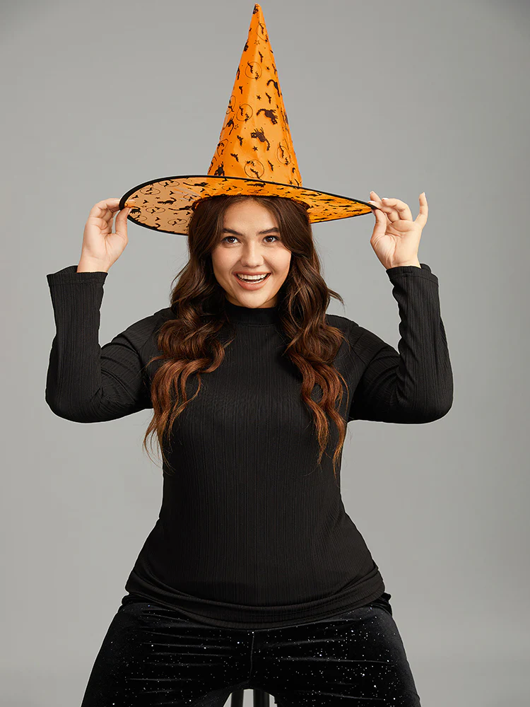 Halloween Cat Mesh Patchwork Hat - Image 4