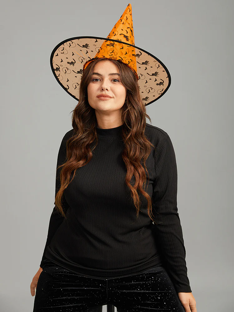 Halloween Cat Mesh Patchwork Hat - Image 6