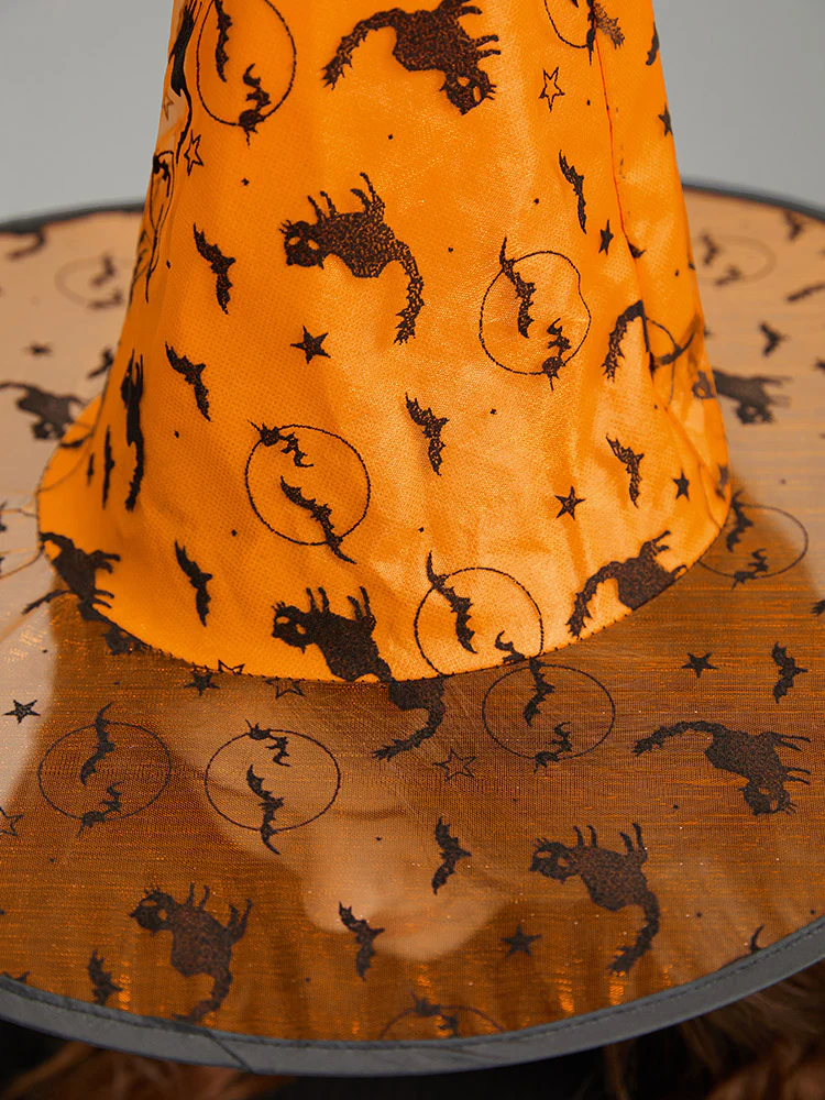 Halloween Cat Mesh Patchwork Hat - Image 7