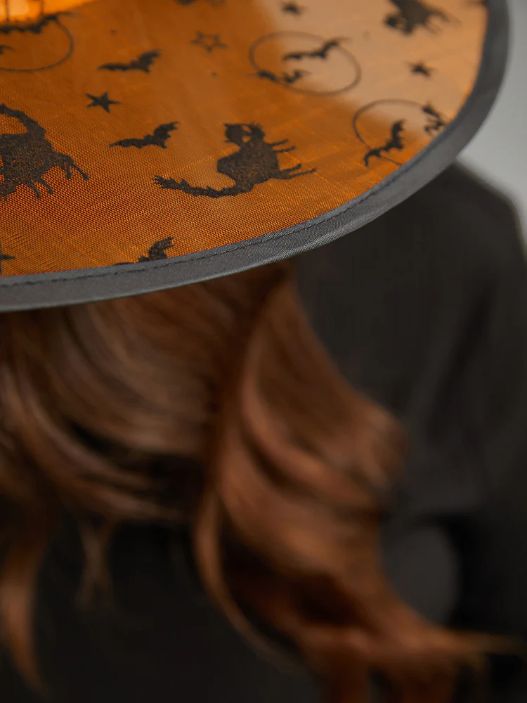 Halloween Cat Mesh Patchwork Hat - Image 8