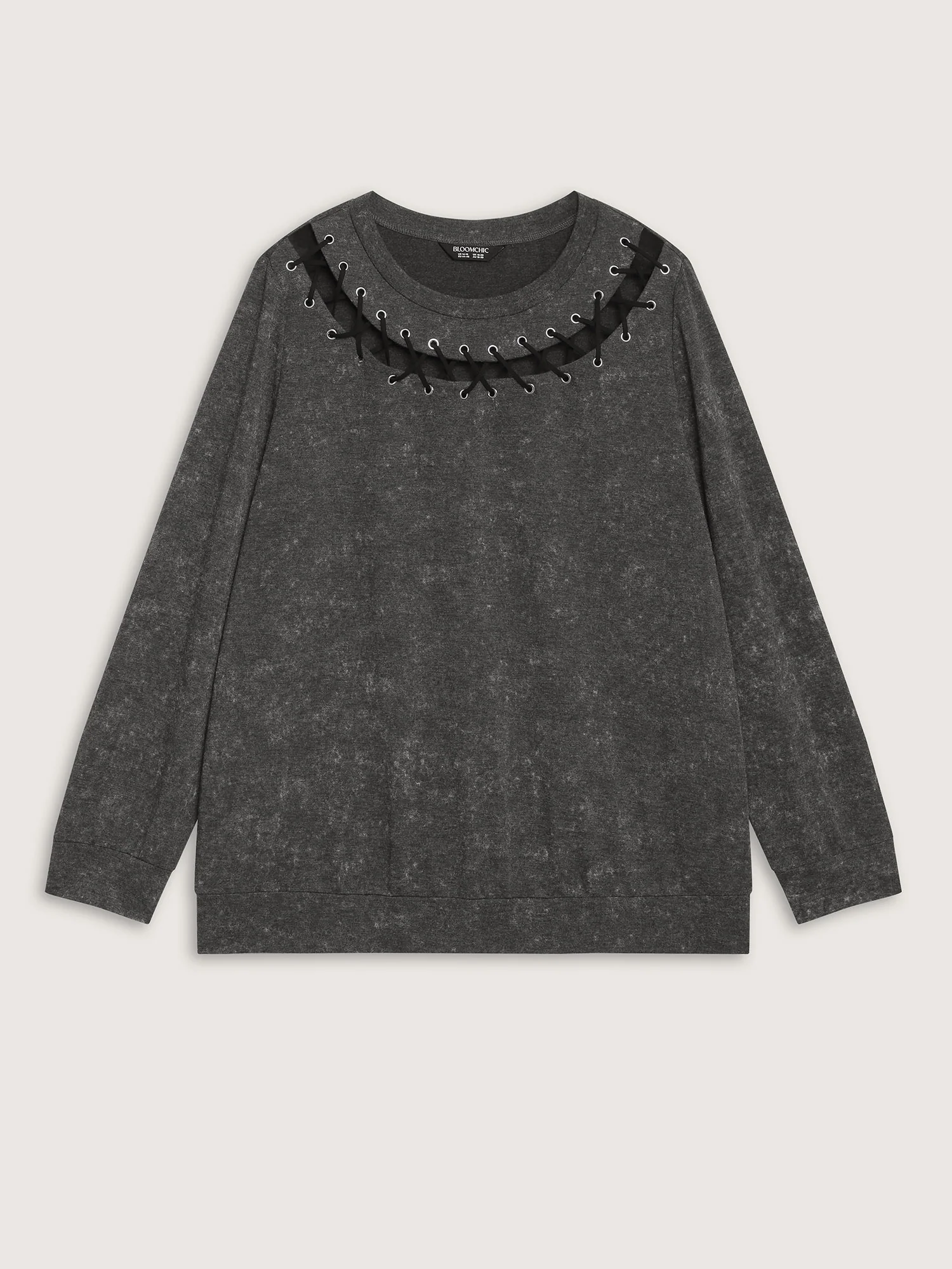 Halloween Cut-Out Neck Snowflake Effect Sweatshirt - Image 7