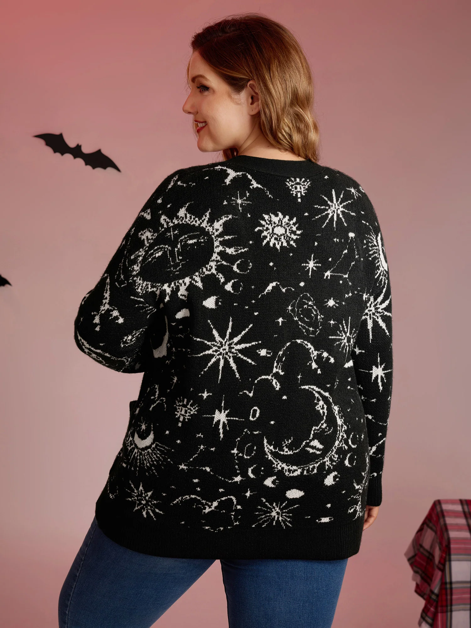 Halloween Elements Button Knit Cardigan - Image 5