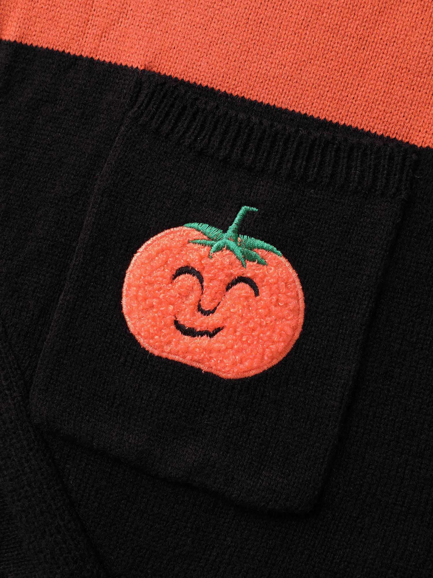 Halloween Elements Color Block Knit Cardigan - Image 5
