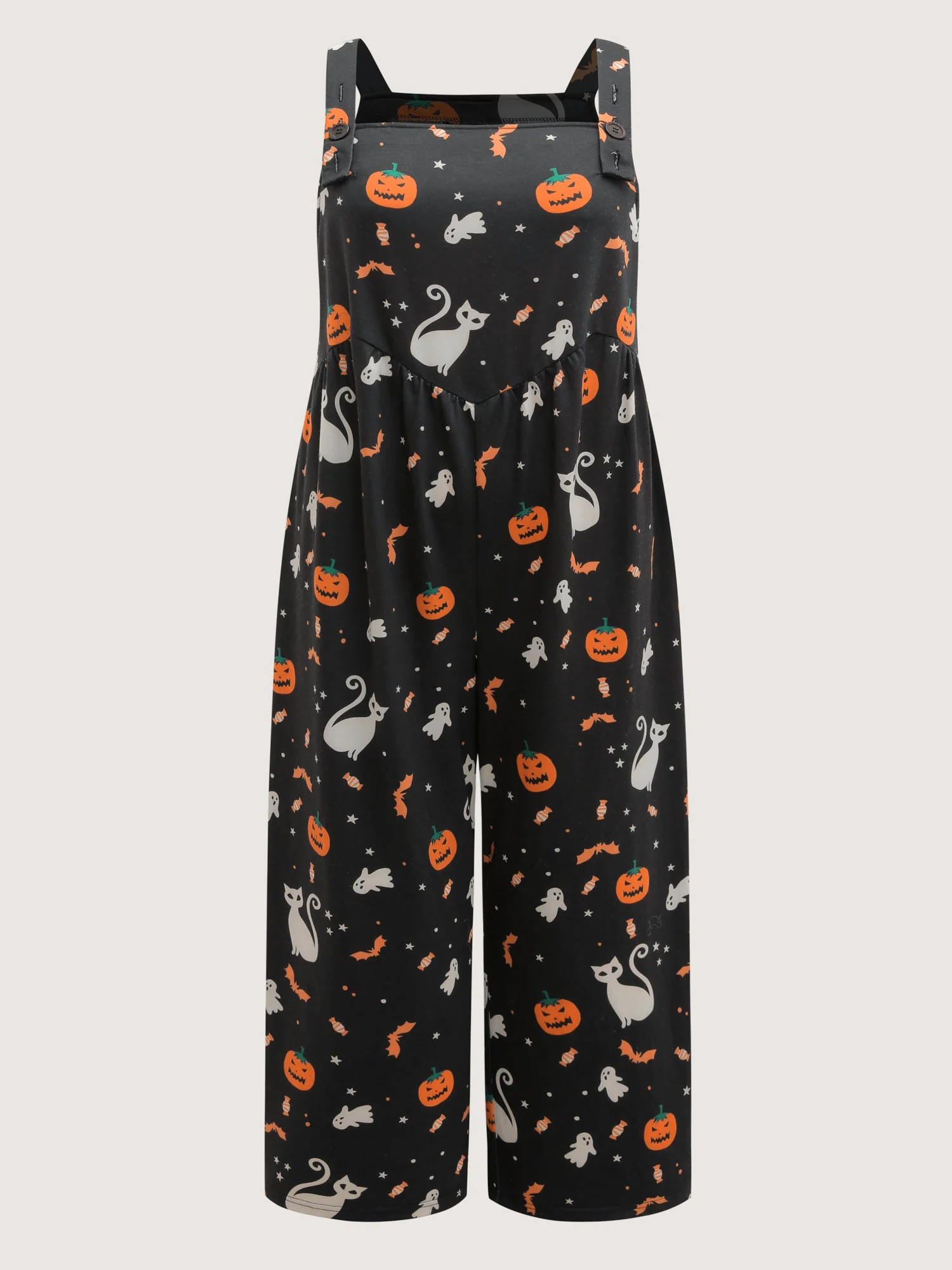 Halloween Elements Print Stretchy Waist Jumpsuit - Image 7