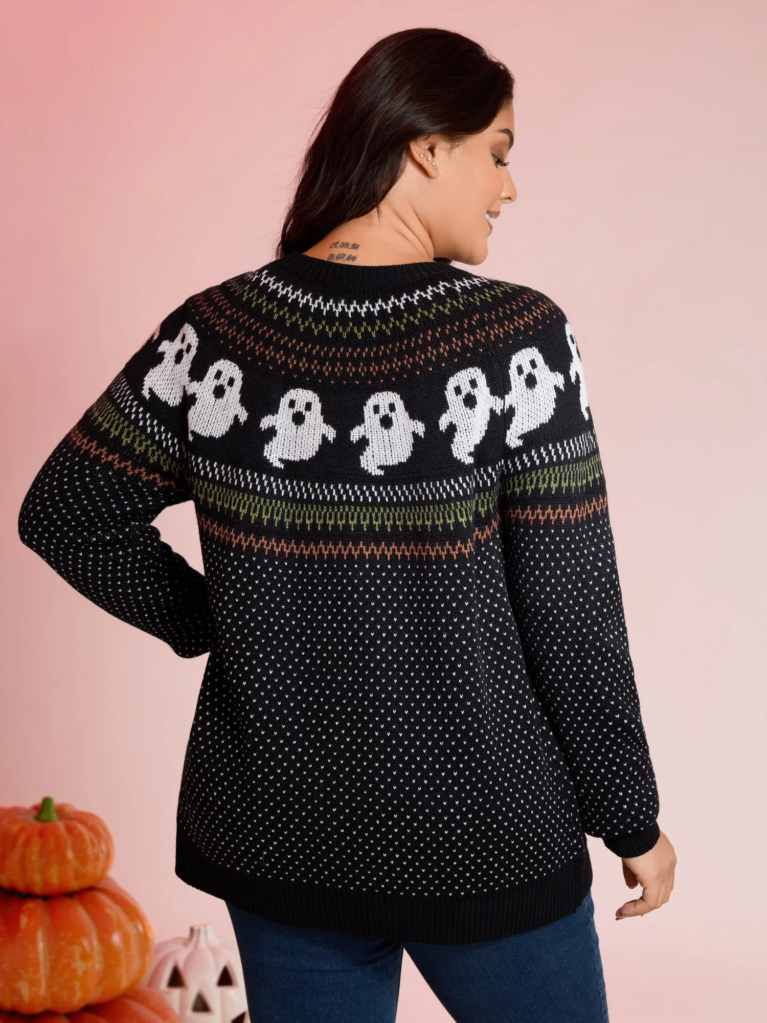 Halloween Fair Isle Jacquard Pullover - Image 4