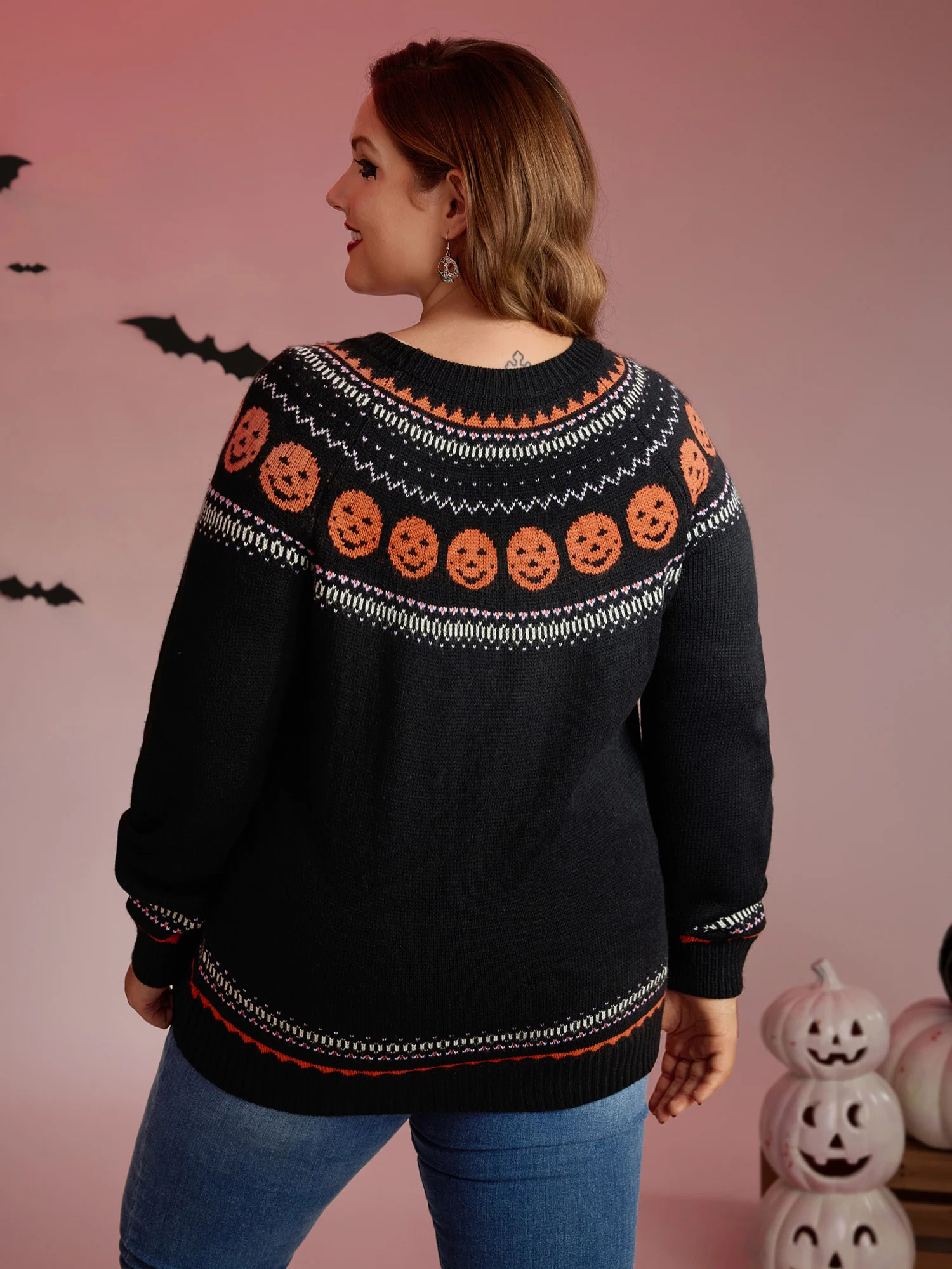 Halloween Fair Isle Yoke Pullover - Image 3