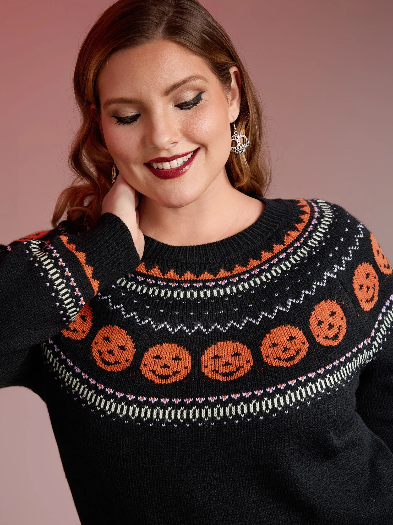 Halloween Fair Isle Yoke Pullover - Image 4