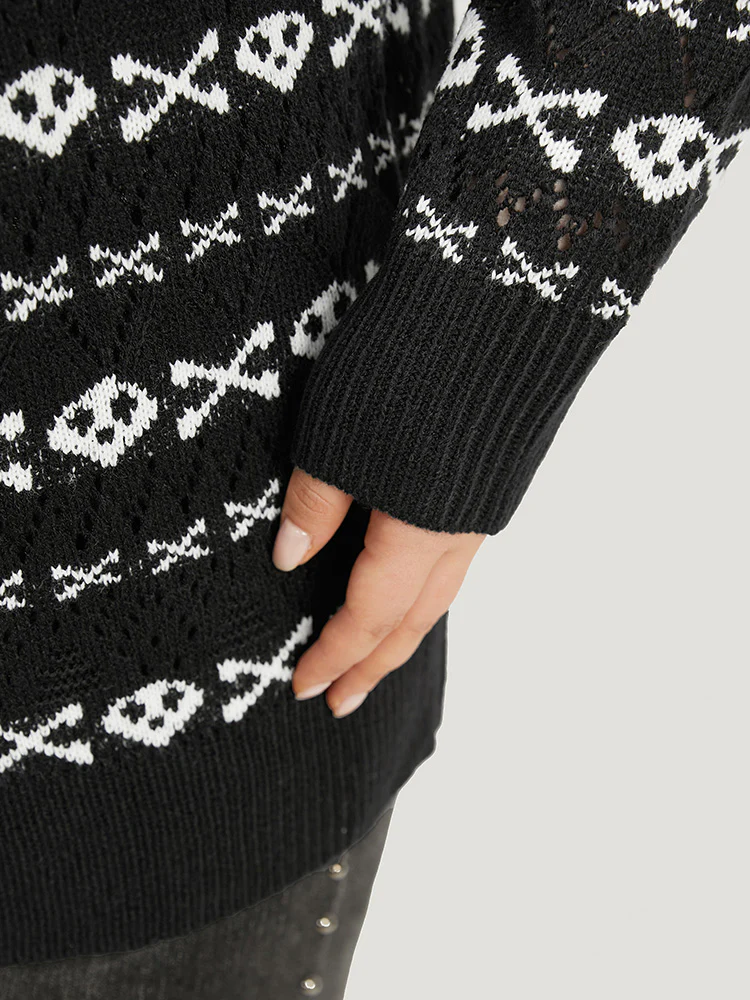 Halloween Graphic Striped Button Up Cardigan - Image 8