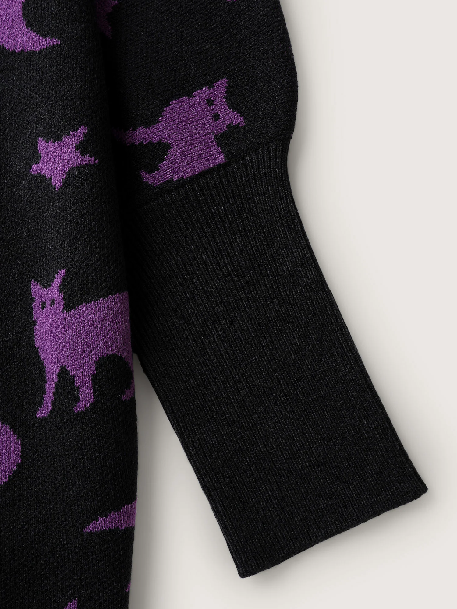Halloween Jacquard Print Pockets Knit Cardigan - Image 6