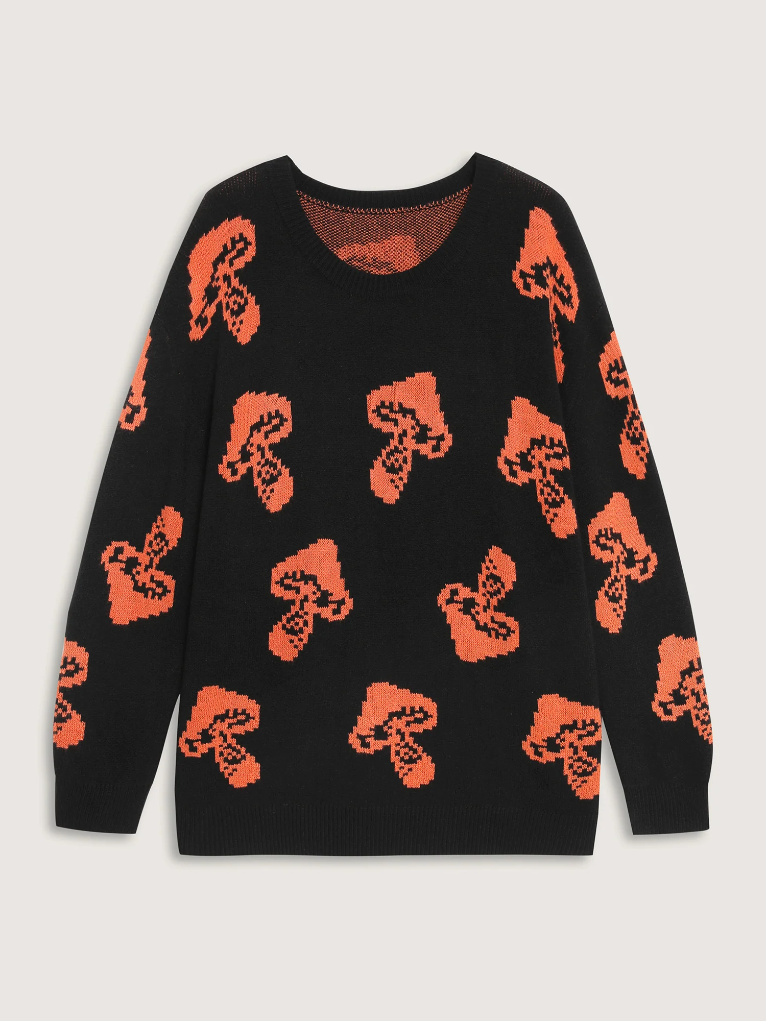 Halloween Mushroom Jacquard Print Pullover - Image 7