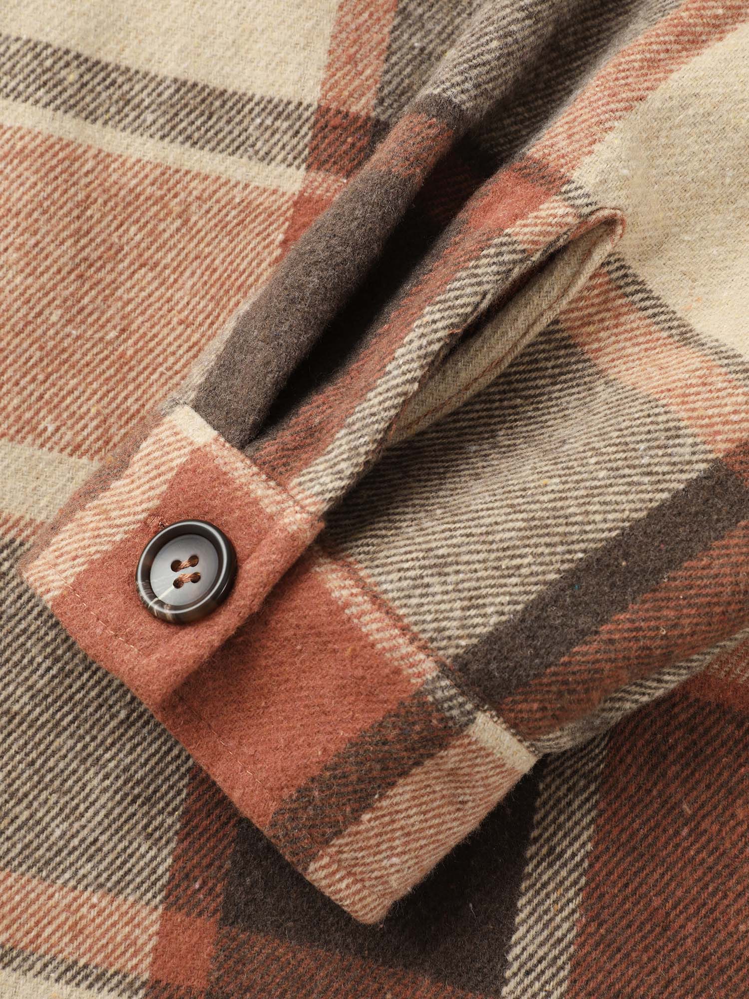 Plaid Chest Pockets Long Jacket - Image 13