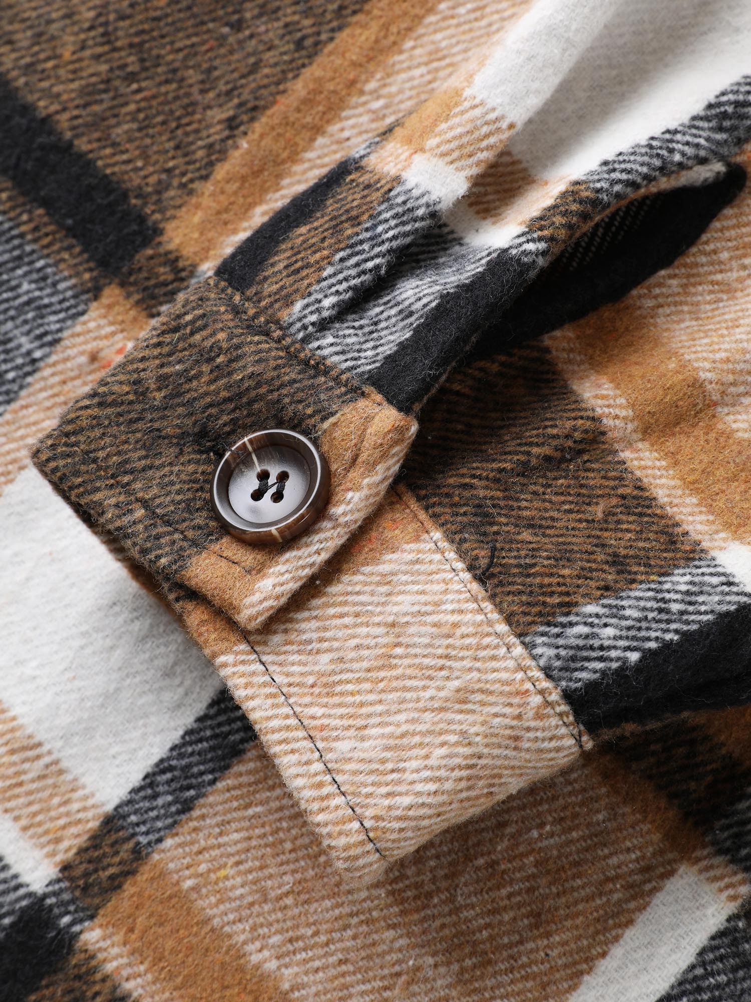 Plaid Chest Pockets Long Jacket - Image 20