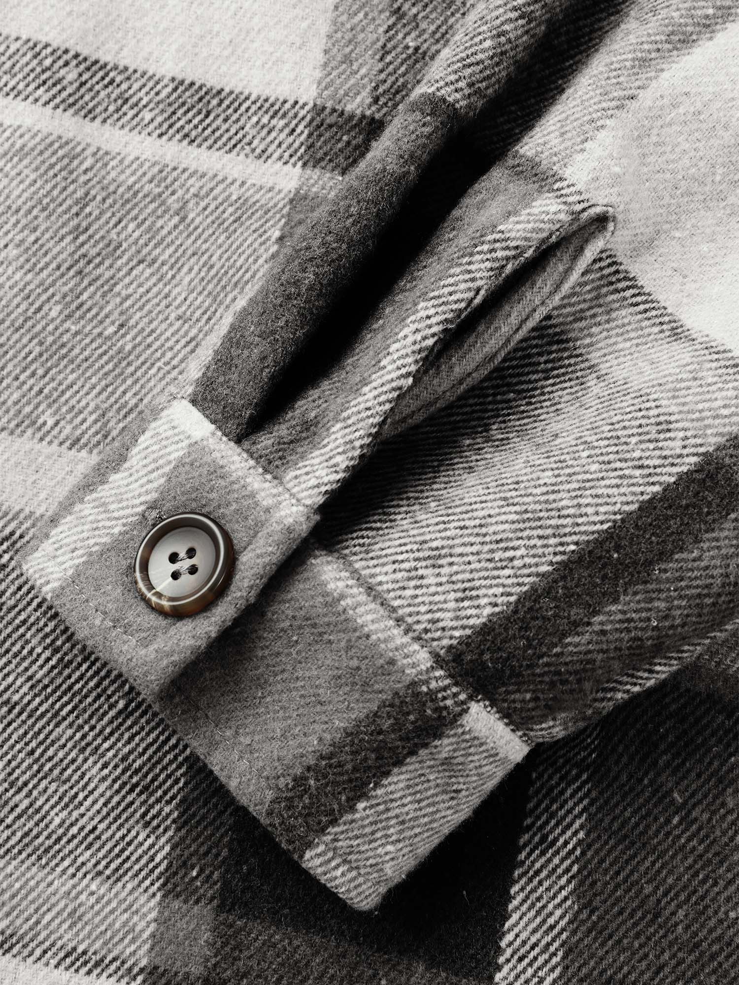Plaid Chest Pockets Long Jacket - Image 5