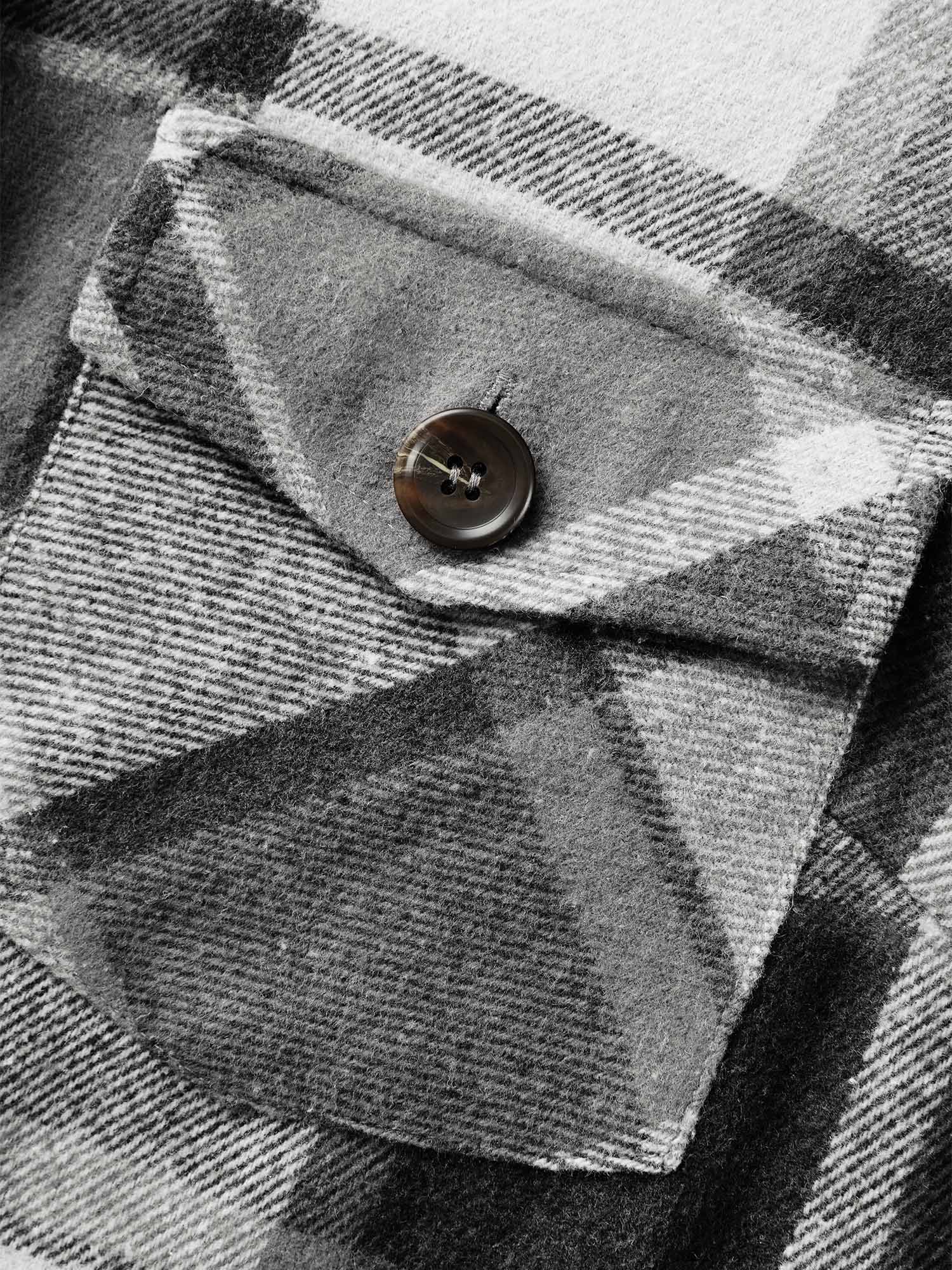 Plaid Chest Pockets Long Jacket - Image 6
